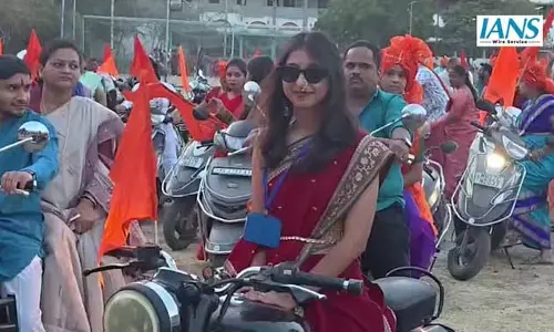 गुड़ी पड़वा की पूर्व संध्या पर अमरावती में निकली भव्य बाइक रैली, दिखा उत्साह