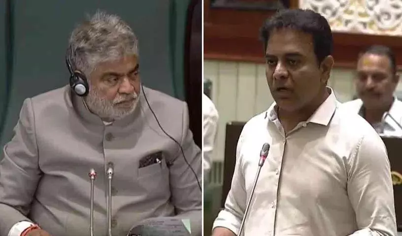 BRS के विधायक विरोध में विधानसभा से बाहर चले गए BRS के विधायक विरोध में विधानसभा से बाहर चले गए