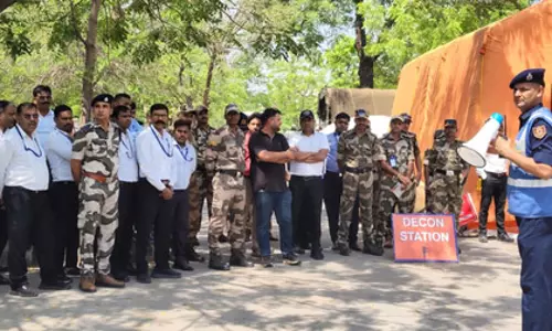 वडोदरा एयरपोर्ट पर सीआईएसएफ का सीबीआरएन मॉक ड्रिल वडोदरा एयरपोर्ट पर सीआईएसएफ का सीबीआरएन मॉक ड्रिल