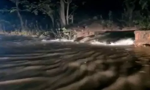 रायगढ़ में भारी बारिश से बांध का गेट टूटा, सड़क जलमग्न