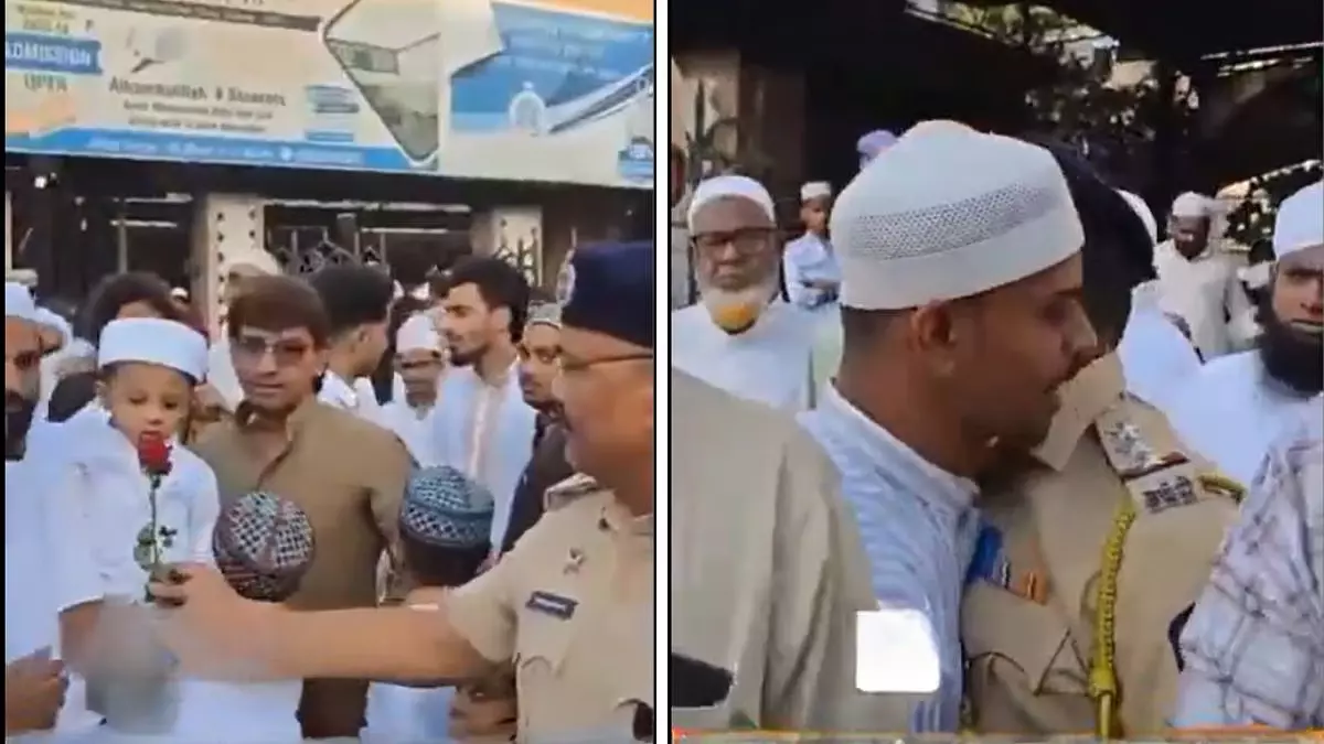 Mumbai : मुंब्रा पुलिस ने गुलाब बांटकर मनाई ईद, एकता और सद्भाव का संदेश फैलाया Mumbai : मुंब्रा पुलिस ने गुलाब बांटकर मनाई ईद, एकता और सद्भाव का संदेश फैलाया