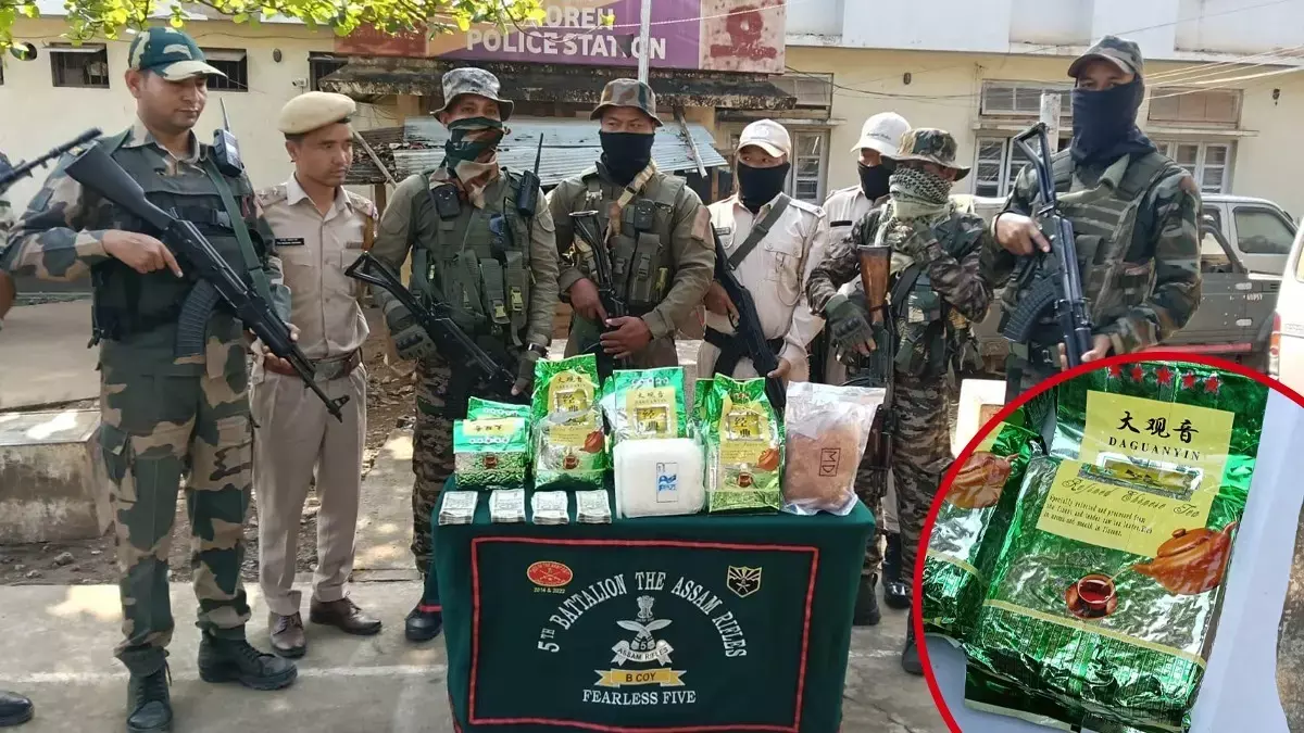 भारत-म्यांमार सीमा पर बड़ी कार्रवाई: मणिपुर के मोरेह में ₹130 करोड़ की क्रिस्टल मेथ जब्त भारत-म्यांमार सीमा पर बड़ी कार्रवाई: मणिपुर के मोरेह में ₹130 करोड़ की क्रिस्टल मेथ जब्त