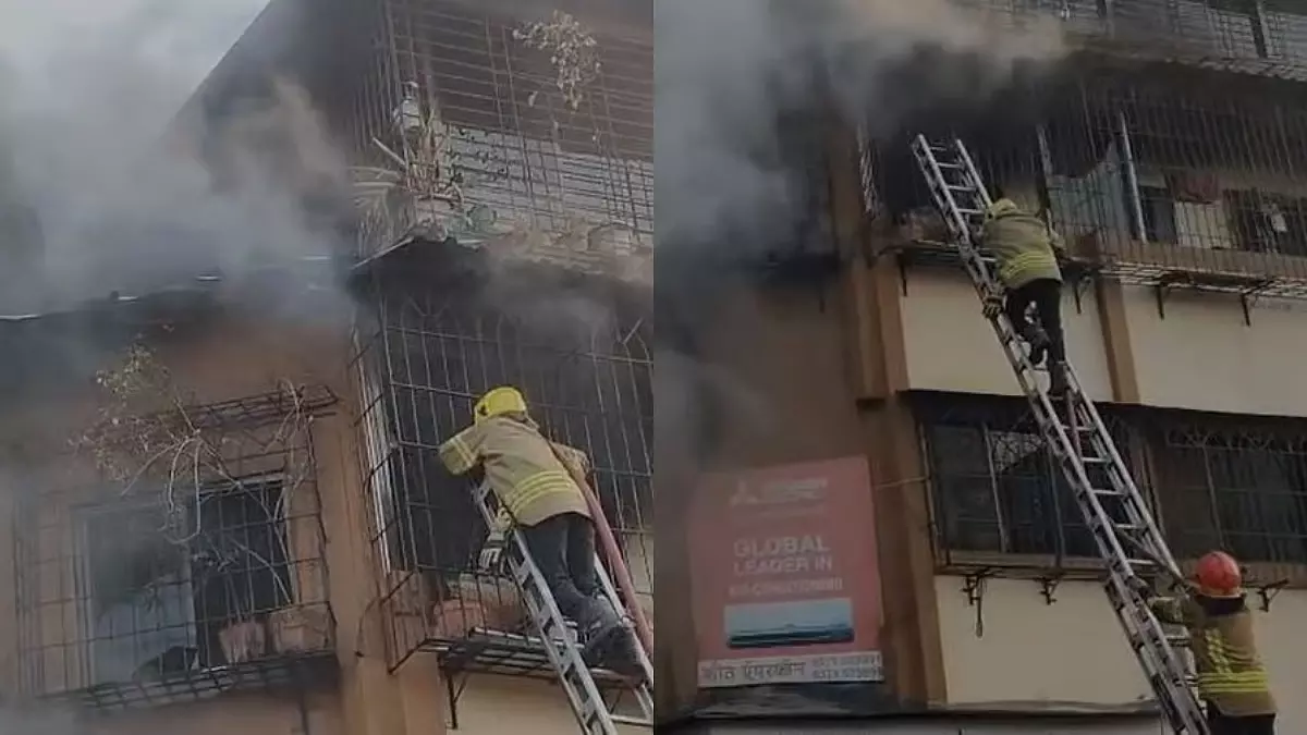 Virar की एक ऊंची इमारत में भीषण आग लगने के बाद नौ लोगों को बचाया गया Virar की एक ऊंची इमारत में भीषण आग लगने के बाद नौ लोगों को बचाया गया