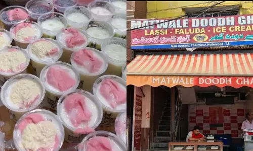 Hyderabad’s का गर्मियों का राज़: चारमीनार के पास 59 साल पुरानी लस्सी की दुकान Hyderabad’s का गर्मियों का राज़: चारमीनार के पास 59 साल पुरानी लस्सी की दुकान