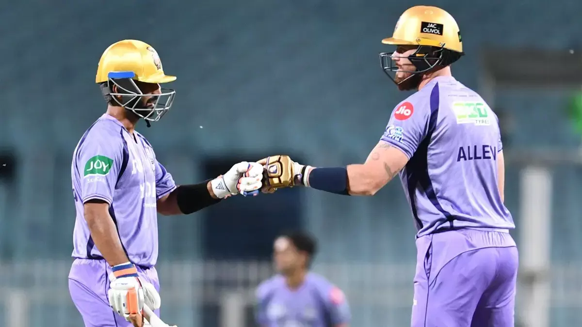 KKR के इंट्रा-स्क्वाड प्रैक्टिस मैच में अजिंक्य रहाणे और कैमरन ग्रीन चमके।