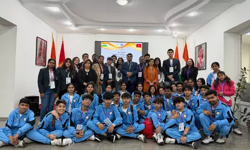 भारत ने किर्गिस्तान में SCO देशों के पहले यूथ डेल्फिक गेम्स में ऐतिहासिक शुरुआत की भारत ने किर्गिस्तान में SCO देशों के पहले यूथ डेल्फिक गेम्स में ऐतिहासिक शुरुआत की