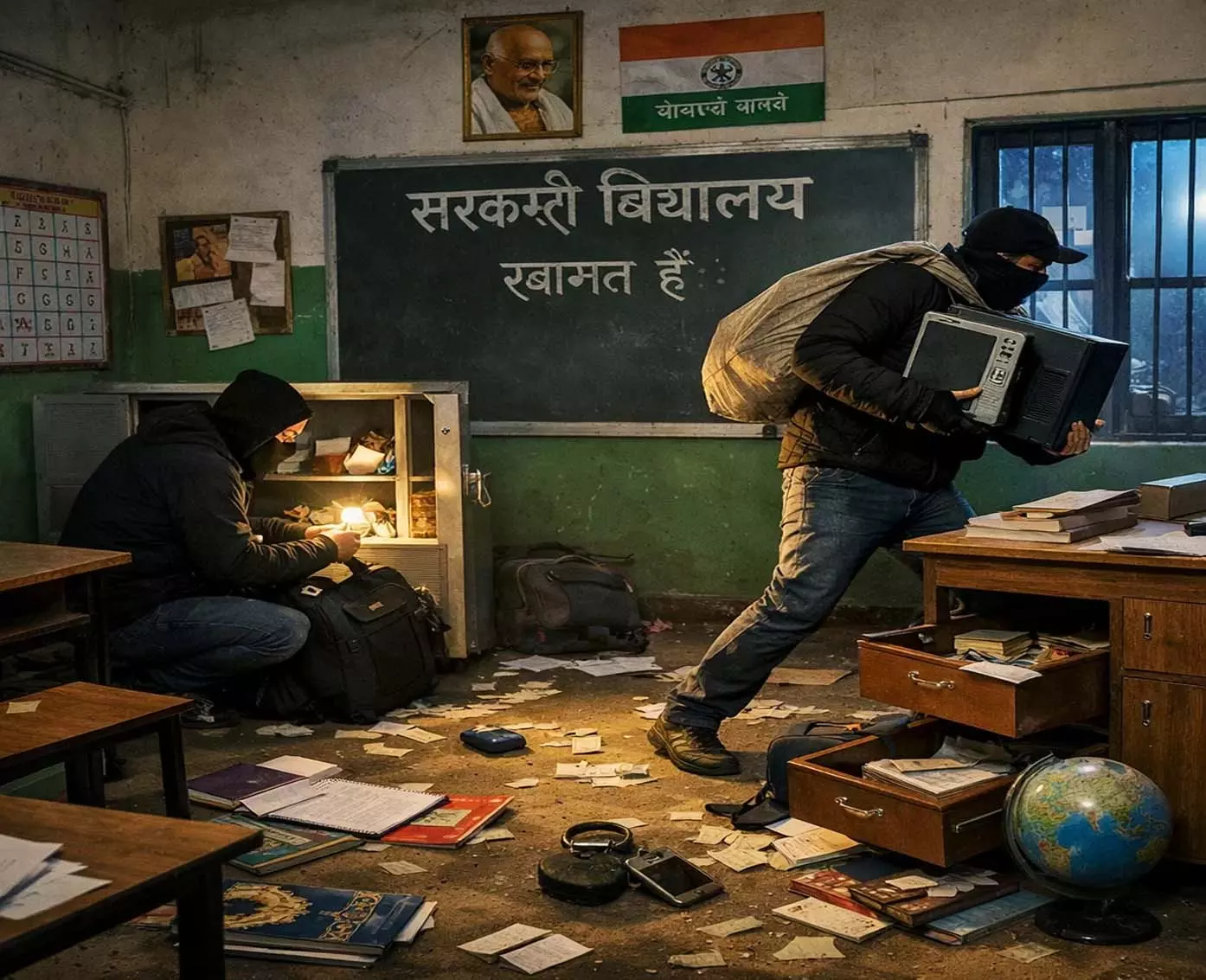 सरकारी स्कूल में चोरी: चोरों ने चैनल गेट काटकर 95 हजार के सामान किए पार सरकारी स्कूल में चोरी: चोरों ने चैनल गेट काटकर 95 हजार के सामान किए पार
