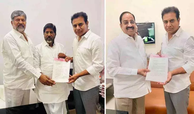 सिरसिला पावरलूम श्रमिकों को बचाएं: KTR की कांग्रेस सरकार से अपील सिरसिला पावरलूम श्रमिकों को बचाएं: KTR की कांग्रेस सरकार से अपील