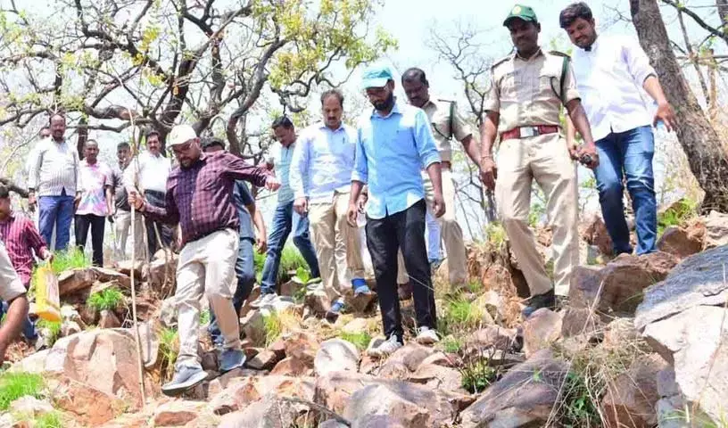 Collector ने सालेश्वरम मेले और नल्लामाला में ट्रेकिंग रूट का निरीक्षण किया Collector ने सालेश्वरम मेले और नल्लामाला में ट्रेकिंग रूट का निरीक्षण किया