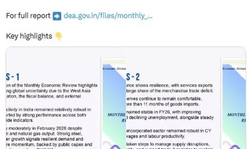 भारत सरकार ने मार्च 2026 के लिए मासिक आर्थिक समीक्षा MER की जारी