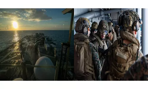 USS Tripoli 3,500 कर्मियों के साथ पश्चिम एशिया युद्ध क्षेत्र में पहुंचा