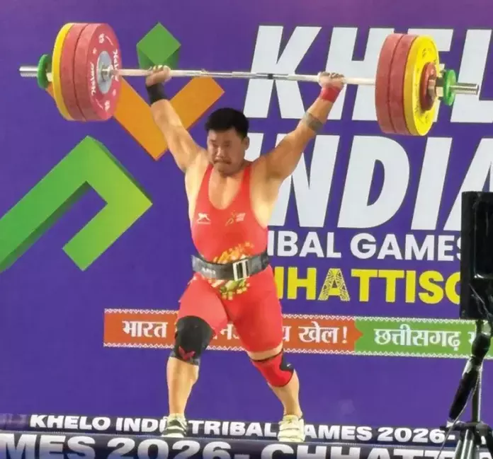 ITANAGAR: भारोत्तोलक लापुंग ने हैवीवेट वर्ग में स्वर्ण पदक जीता