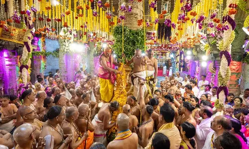 Tirumala में वसंतोत्सव: भगवान वेंकटेश्वर का सुनहरा रथ जुलूस Tirumala में वसंतोत्सव: भगवान वेंकटेश्वर का सुनहरा रथ जुलूस