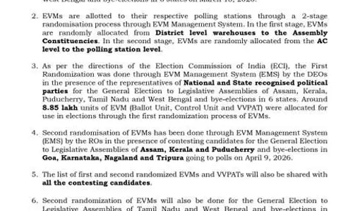 9 अप्रैल चुनाव से पहले EVM-VVPAT की दूसरी रैंडमाइजेशन प्रक्रिया पूरी