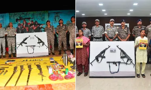 गढ़चिरौली में नौ सीनियर माओवादी कैडरों ने AK-47 और कार्बाइन के साथ सरेंडर किया गढ़चिरौली में नौ सीनियर माओवादी कैडरों ने AK-47 और कार्बाइन के साथ सरेंडर किया