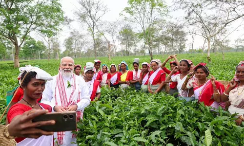 असम: PM मोदी ने डिब्रूगढ़ में चाय बागान का दौरा किया, श्रमिकों से बातचीत की