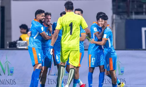 भारत ने Kochi में जीत के साथ एशियन कप क्वालिफायर्स का शानदार अंत किया भारत ने Kochi में जीत के साथ एशियन कप क्वालिफायर्स का शानदार अंत किया