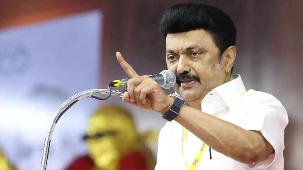 एमके स्टालिन ने कहा, एनडीए का लक्ष्य Tamil Nadu के विकास को रोकना है एमके स्टालिन ने कहा, एनडीए का लक्ष्य Tamil Nadu के विकास को रोकना है