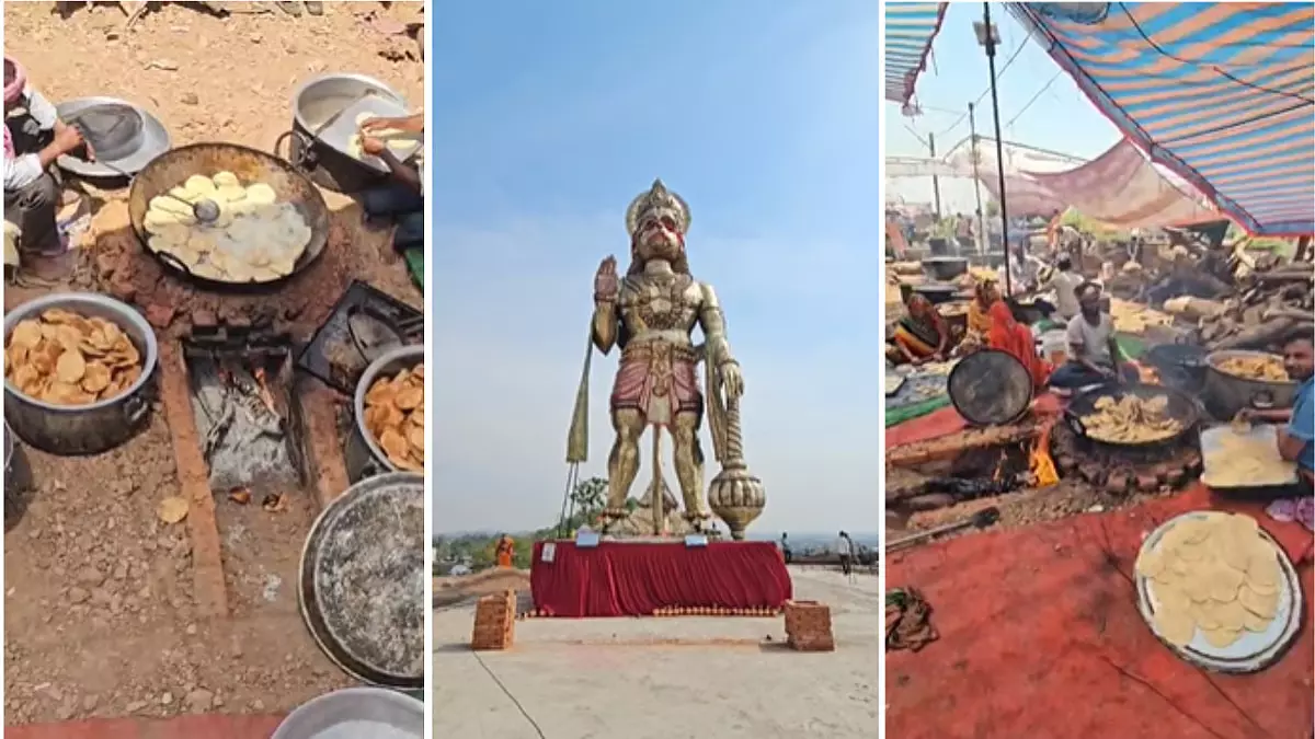 Chhatarpur : 51 फुट हनुमान मूर्ति अनावरण, भंडारे में 50 हजार श्रद्धालु जुटे Chhatarpur : 51 फुट हनुमान मूर्ति अनावरण, भंडारे में 50 हजार श्रद्धालु जुटे