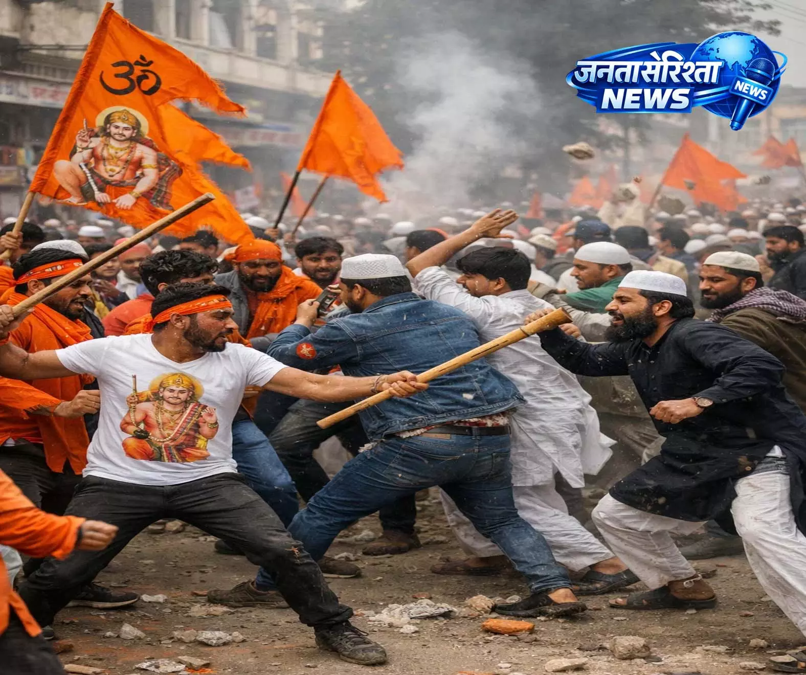 हनुमान जयंती रैली के दौरान दो पक्षों में झड़प, कई लोग घायल हनुमान जयंती रैली के दौरान दो पक्षों में झड़प, कई लोग घायल