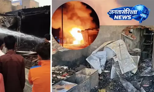 Shivpuri : पोहरी मेन चौराहे पर होटल और दुकानों में भीषण आग, लाखों का नुकसान