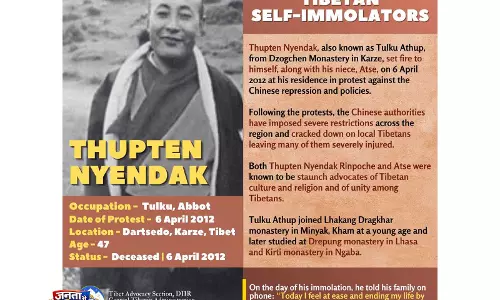 तिब्बती भिक्षु थुप्तेन न्येनदाक को श्रद्धांजलि अर्पित की गई तिब्बती भिक्षु थुप्तेन न्येनदाक को श्रद्धांजलि अर्पित की गई