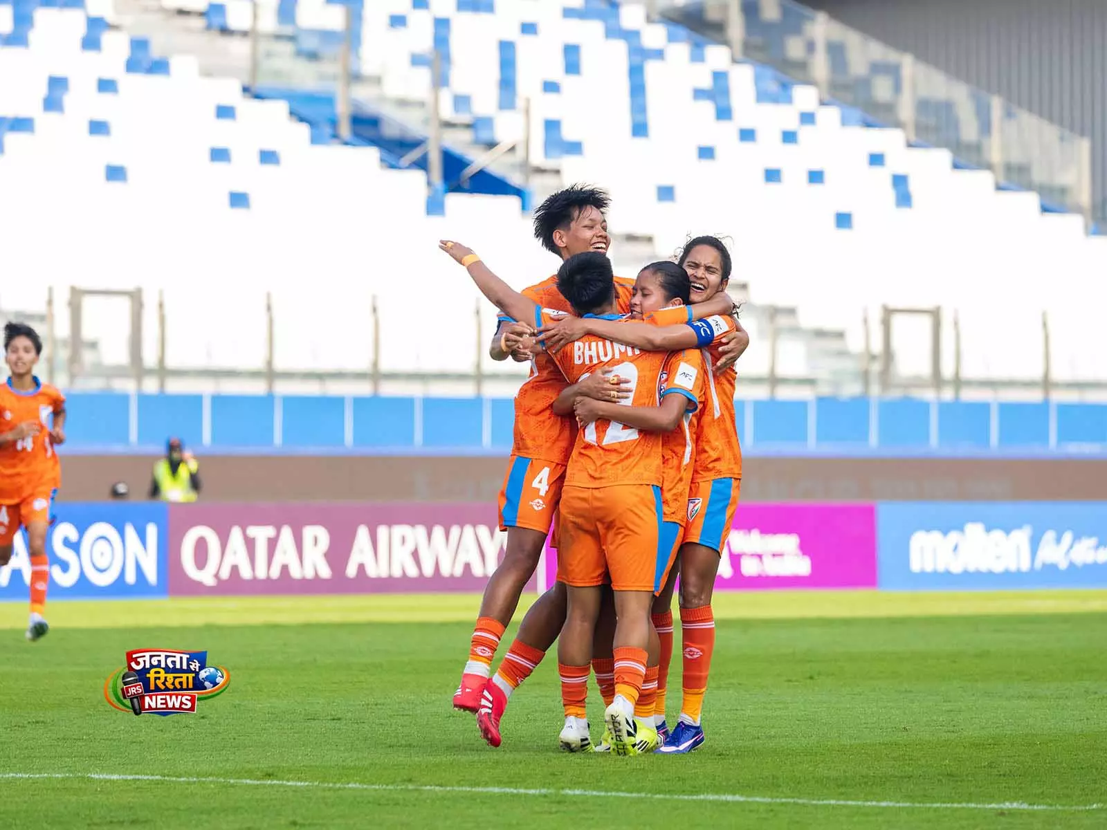 भारत ने चीनी ताइपे को हराकर AFC U20 महिला एशियाई कप के नॉकआउट चरण में पहुंचने की उम्मीदें बरकरार रखीं भारत ने चीनी ताइपे को हराकर AFC U20 महिला एशियाई कप के नॉकआउट चरण में पहुंचने की उम्मीदें बरकरार रखीं