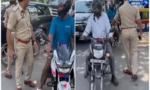 Cyberabad police ने बिना हेलमेट गाड़ी चलाने वालों को चेतावनी दी, नियम तोड़ने वालों पर जुर्माना लगाया जाएगा Cyberabad police ने बिना हेलमेट गाड़ी चलाने वालों को चेतावनी दी, नियम तोड़ने वालों पर जुर्माना लगाया जाएगा