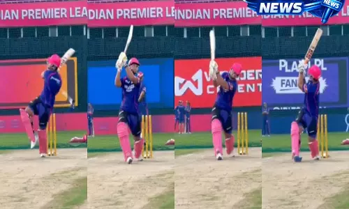 वैभव सूर्यवंशी ने IPL 2026 में RCB के खिलाफ मैच से पहले RR नेट्स में मस्ती के लिए छक्के मारे वैभव सूर्यवंशी ने IPL 2026 में RCB के खिलाफ मैच से पहले RR नेट्स में मस्ती के लिए छक्के मारे