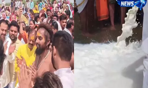 Anuppur: नर्मदा नदी में 11,000 लीटर दूध चढ़ाने को लेकर विवाद... परंपरा बनाम सवाल Anuppur: नर्मदा नदी में 11,000 लीटर दूध चढ़ाने को लेकर विवाद... परंपरा बनाम सवाल