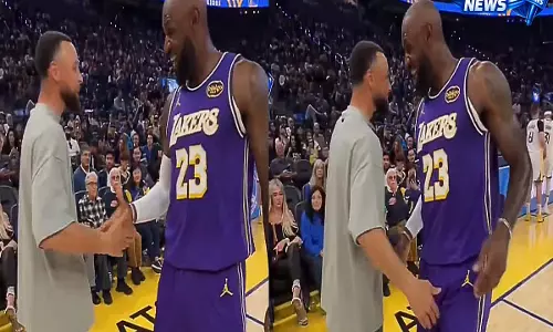 NBA के दिग्गज लेब्रोन जेम्स ने स्टीफन करी के उनके सिग्नेचर स्नीकर्स पहनने पर अपनी प्रतिक्रिया दी