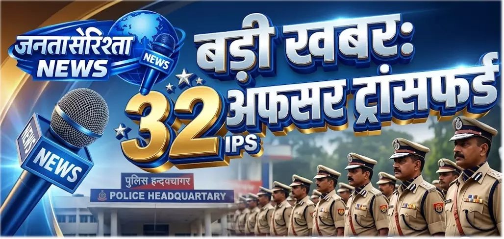 क्राइम कंट्रोल बड़ा फेरबदल: DGP ने 32 IPS अफसरों को सौंपी जिलों की कमान क्राइम कंट्रोल बड़ा फेरबदल: DGP ने 32 IPS अफसरों को सौंपी जिलों की कमान