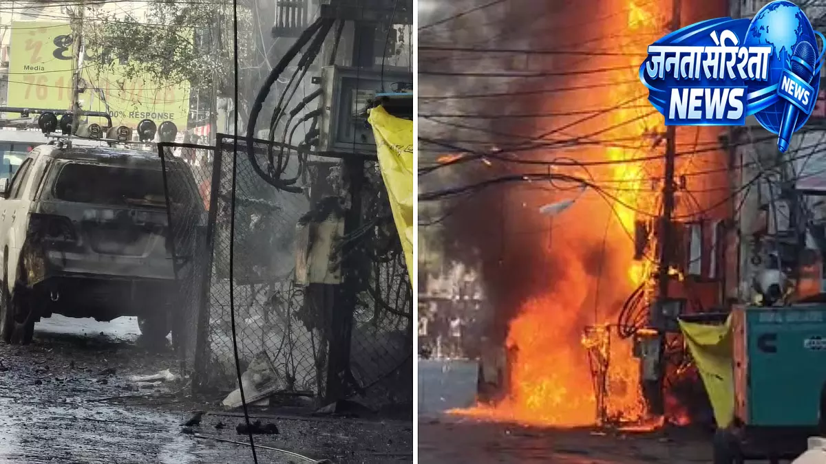 भोपाल के MP नगर इलाके में ट्रांसफार्मर में लगी आग ने फॉर्च्यूनर कार को अपनी चपेट में ले लिया भोपाल के MP नगर इलाके में ट्रांसफार्मर में लगी आग ने फॉर्च्यूनर कार को अपनी चपेट में ले लिया
