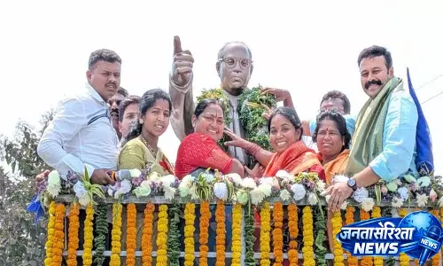 Perumalla Annapurna ने सपना पूरा किया, अंबेडकर नगर में अंबेडकर की मूर्ति स्थापित की
