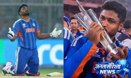 संजू सैमसन को T20 वर्ल्ड कप में शानदार प्रदर्शन के लिए ICC अवॉर्ड मिला संजू सैमसन को T20 वर्ल्ड कप में शानदार प्रदर्शन के लिए ICC अवॉर्ड मिला