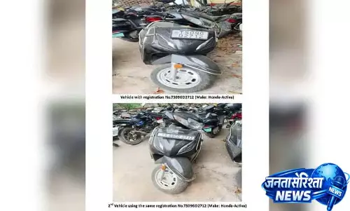 Hyderabad के एक आदमी ने ट्रैफिक चालान से बचने के लिए नकली नंबर प्लेट का इस्तेमाल किया Hyderabad के एक आदमी ने ट्रैफिक चालान से बचने के लिए नकली नंबर प्लेट का इस्तेमाल किया