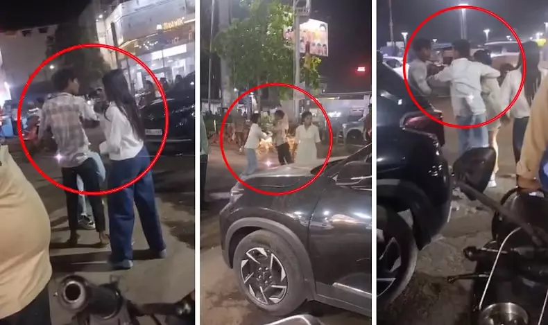 Jabalpur : बिज़ी सड़क के बीच लड़कियों ने युवक को चप्पलों से पीटा Jabalpur : बिज़ी सड़क के बीच लड़कियों ने युवक को चप्पलों से पीटा
