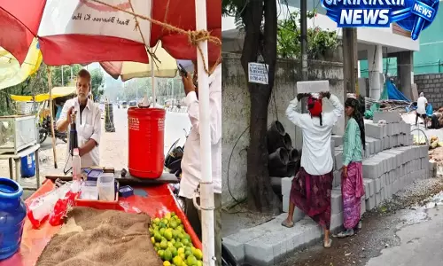Hyderabad में प्रवासी मज़दूर रोज़ी-रोटी की तलाश में गर्मी का सामना कर रहे Hyderabad में प्रवासी मज़दूर रोज़ी-रोटी की तलाश में गर्मी का सामना कर रहे
