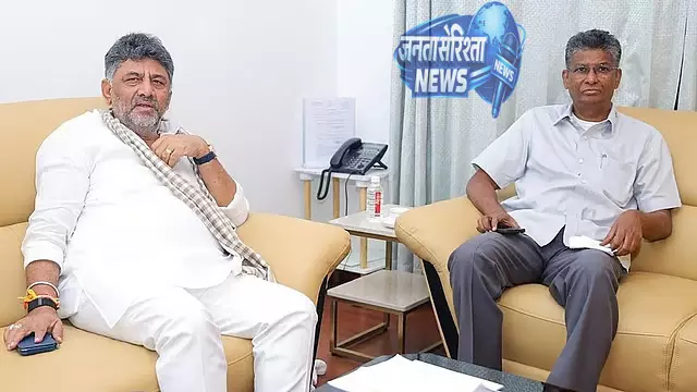 DK Shivakumar-सतीश जारकीहोली का दौरा: शहर में ट्रैफिक जाम को कम करने पर चर्चा DK Shivakumar-सतीश जारकीहोली का दौरा: शहर में ट्रैफिक जाम को कम करने पर चर्चा