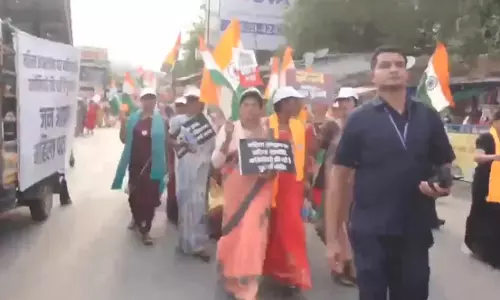 रायपुर में बीजेपी महिला मोर्चा ने निकाली जन आक्रोश पदयात्रा, video