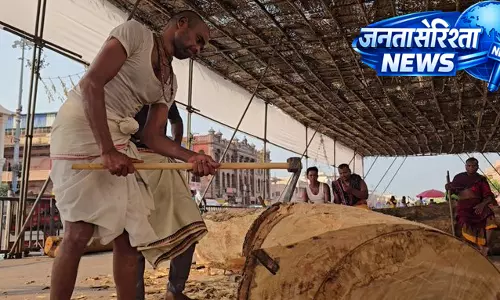 पुरी में रथ निर्माण का दूसरा दिन: पारंपरिक विधि से तीनों रथों की तैयारी तेज