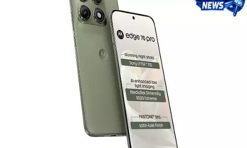 50-मेगापिक्सल रियर कैमरा और 6,500mAh बैटरी के साथ Moto Edge 70 Pro भारत में लॉन्च 50-मेगापिक्सल रियर कैमरा और 6,500mAh बैटरी के साथ Moto Edge 70 Pro भारत में लॉन्च
