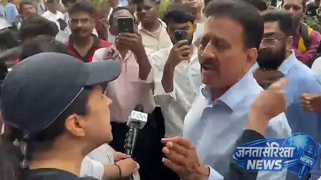 मुंबई BJP रैली के दौरान ट्रैफिक जाम पर मंत्री गिरीश महाजन से बहस मुंबई BJP रैली के दौरान ट्रैफिक जाम पर मंत्री गिरीश महाजन से बहस