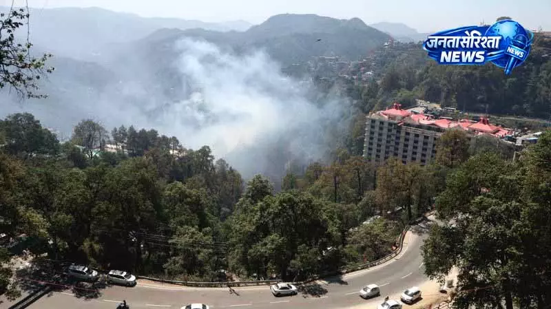 Shimla के जंगल में आग, ग्रामीण और पर्यटक परेशान Shimla के जंगल में आग, ग्रामीण और पर्यटक परेशान