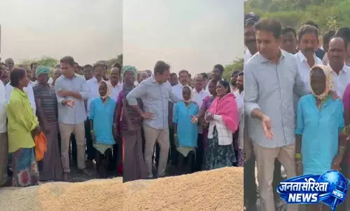 KTR ने सिरसिला का दौरा किया, धान खरीद में लापरवाही के लिए सरकार की आलोचना की