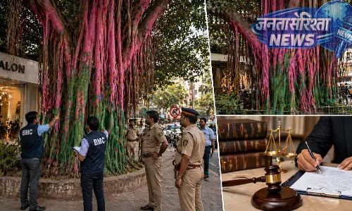 BMC का सैलून पर एक्शन, बरगद के पेड़ को रंगने पर पुलिस से कार्रवाई की मांग