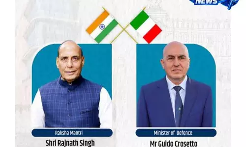 इटली के रक्षा मंत्री गुइडो क्रोसेटो के साथ राजनाथ सिंह करेंगे चर्चा इटली के रक्षा मंत्री गुइडो क्रोसेटो के साथ राजनाथ सिंह करेंगे चर्चा