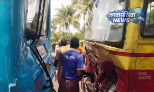 KSRTC बस और प्राइवेट बस की टक्कर में 15 लोग घायल, 8 की हालत गंभीर