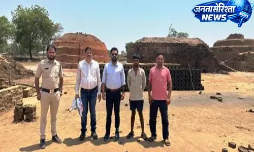 अवैध रूप से संचालित ईट भट्ठा पर कार्रवाई, 1 लाख 5 हजार से अधिक ईट जप्त|