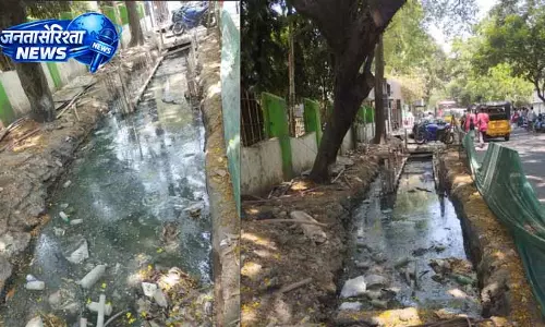 SWD के कार्य में देरी से RSRM अस्पताल के पास गंदा पानी जमा